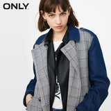 Plain Denim Double Breasted Stitching Windbreaker Jacket