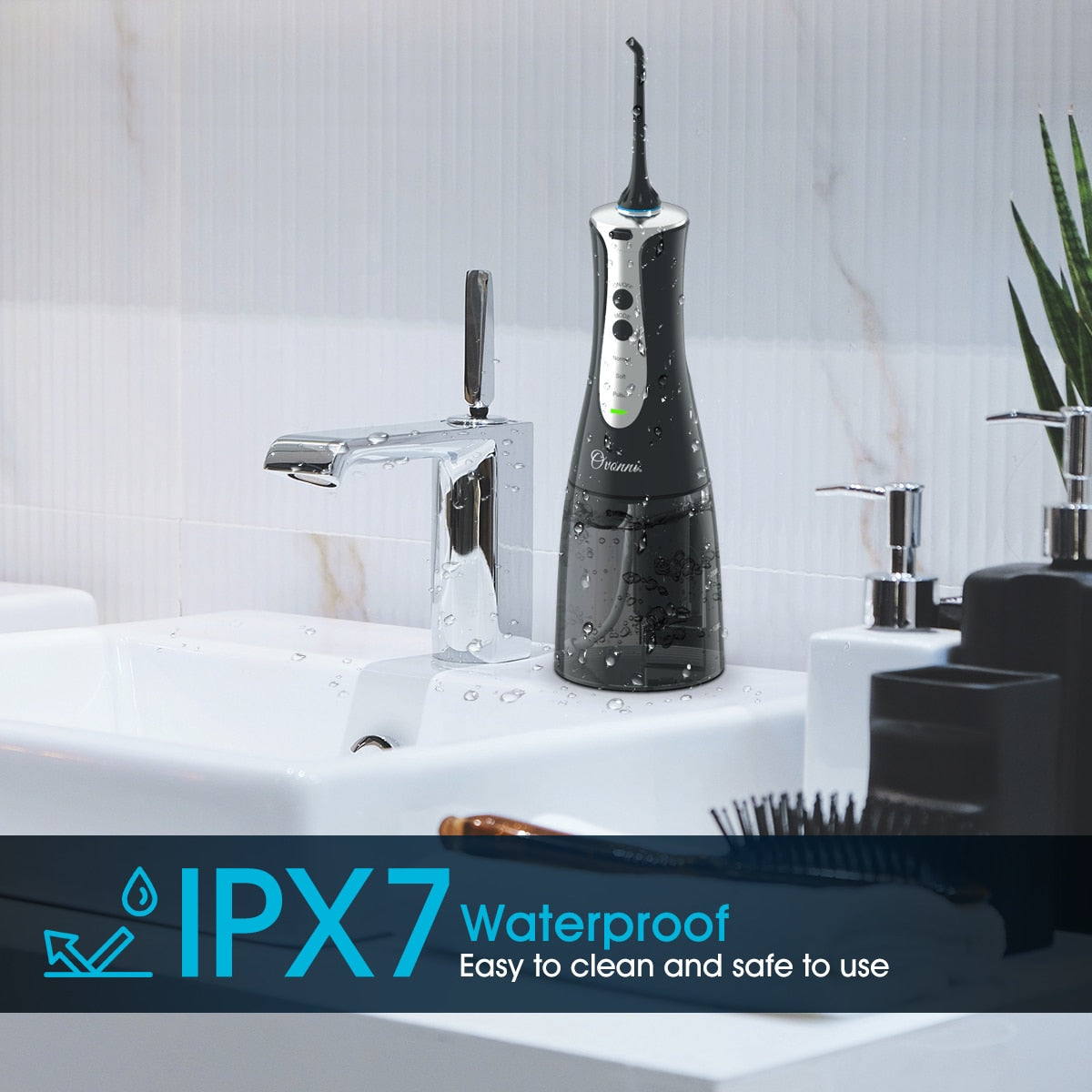 Portable Dental Flosser Cordless Oral Irrigator With Travel Case 300ML Rechargeable Battery Water Flosser Teeth