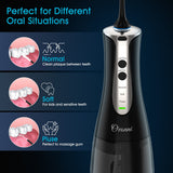 Portable Dental Flosser Cordless Oral Irrigator With Travel Case 300ML Rechargeable Battery Water Flosser Teeth