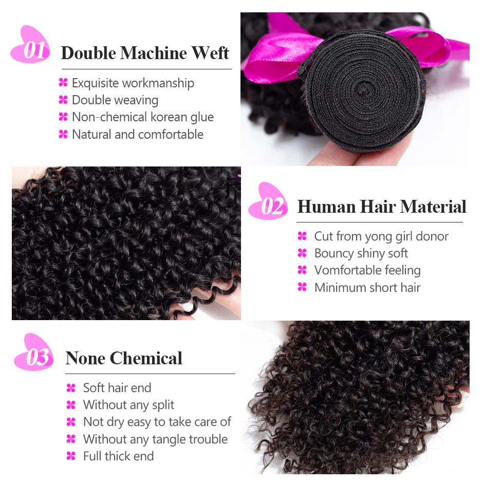 Reshine Brazilian Kinky Curly Hair 4 Bundles Deals 100% Human Hair Jerry Curl Weave Bundles 10 26 Inch Remy Hair Extensions