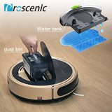 Robotic Vacuum Cleaner with APP & Voice Controlling, Visionary Map, Water Tank and Mopping, 12.99 x 3.54 x 3.54 in, Gold