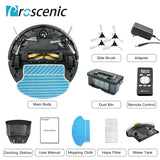 Robotic Vacuum Cleaner with APP & Voice Controlling, Visionary Map, Water Tank and Mopping, 12.99 x 3.54 x 3.54 in, Gold