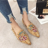 Rainstone Cherry Spring To Winter Casual And High Street Wear Flat Loafer Women Shoe