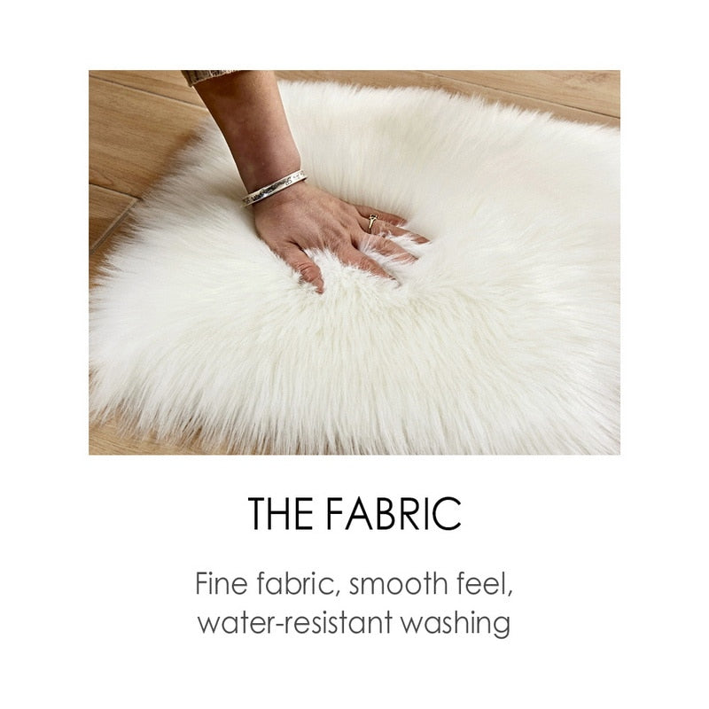Shaggy Carpet Wool Faux Fluffy Mats Artificial Sheepskin Hairy Mat Rug