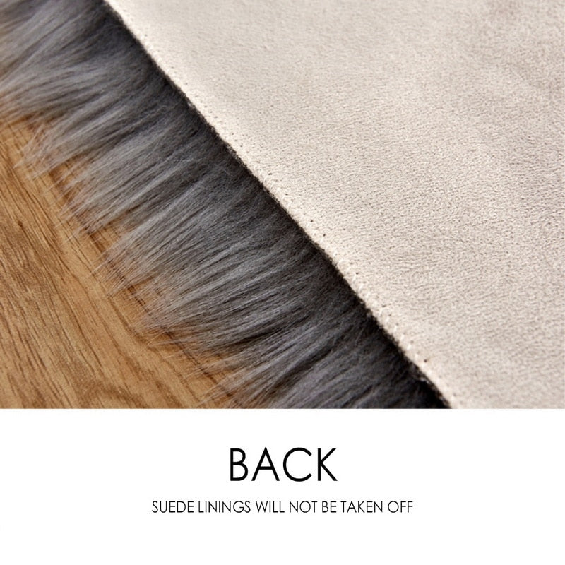 Shaggy Carpet Wool Faux Fluffy Mats Artificial Sheepskin Hairy Mat Rug