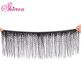 Shireen Brazilian Kinky Curly Bundles with Closure Natural Color Remy Bundles of Hair with Closure 4 Piece Bundles with Closure