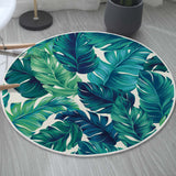 Silstar Tex Tropical Leaves Carpets Green Cotton Round Rug Living Room Carpet Home Decoration Kid's Play Mat Diameter 90cm|Rug