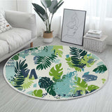 Silstar Tex Tropical Leaves Carpets Green Cotton Round Rug Living Room Carpet Home Decoration Kid's Play Mat Diameter 90cm|Rug