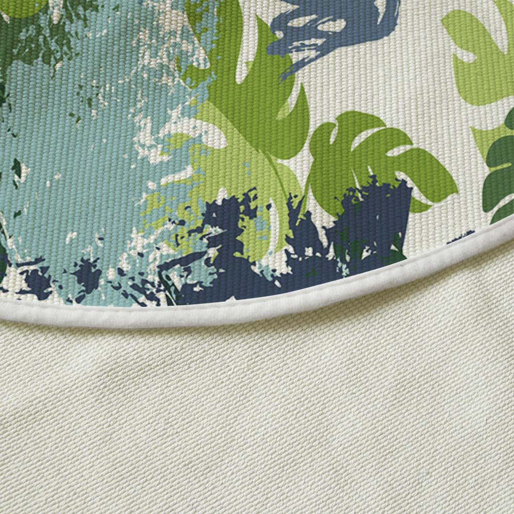Silstar Tex Tropical Leaves Carpets Green Cotton Round Rug Living Room Carpet Home Decoration Kid's Play Mat Diameter 90cm|Rug