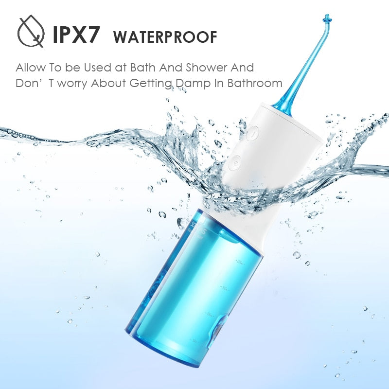 Soocas W3 Oral Irrigator Dental Portable Water Flosser Tips USB Rechargeable Water Jet Flosser IPX7 Irrigator for Cleaning Teeth