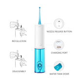 Soocas W3 Oral Irrigator Dental Portable Water Flosser Tips USB Rechargeable Water Jet Flosser IPX7 Irrigator for Cleaning Teeth