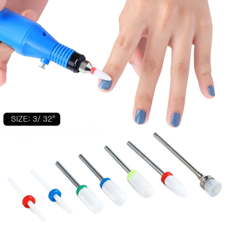 7 Pcs/ Set  Nail polishing head  Ceramic Tungsten Steel Alloy Accessory Brush Polishing Tool
