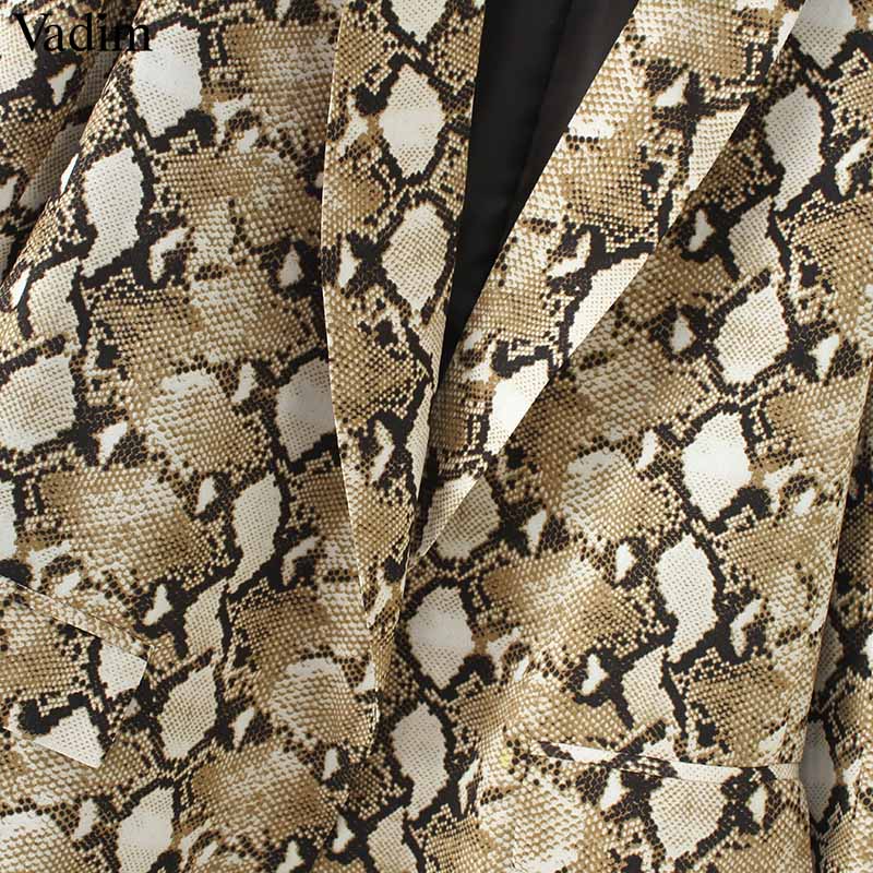 Ladies Printed Long Sleeve Notched Collar Outerwear Vintage Blazer