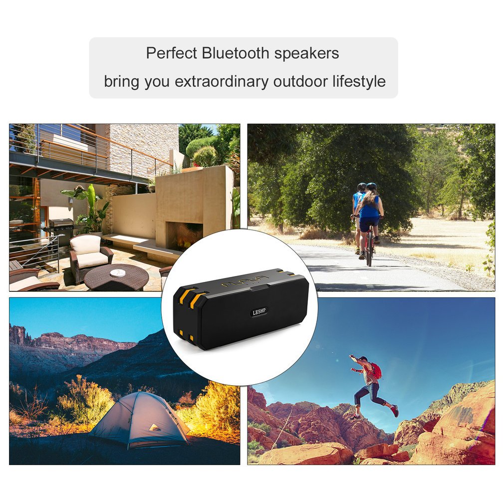 Waterproof Portable Wireless Bluetooth Speakers Power Bank Dual Drivers Subwoofer Support
