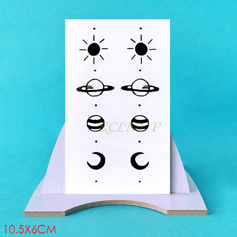 Waterproof Temporary Tattoo Sticker sun moon planet tatto flash tatoo fake tattoos for kids men women