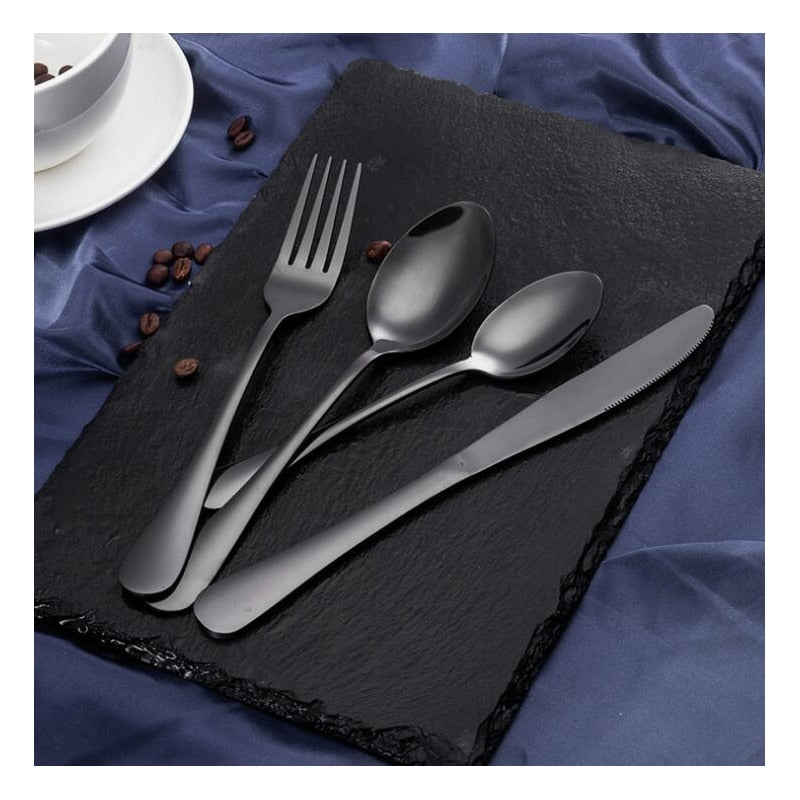 Metal Black Cultery Set