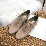 English Style Vintage Oxford Retro Flat  Pure Black