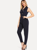 Double Button Pleated Jumpsuit