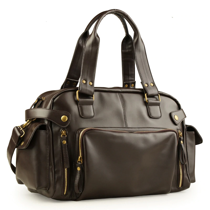 English Style Retro Men's Leather Crossbody Long Handbag  For Travel and Work