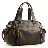 English Style Retro Men's Leather Crossbody Long Handbag  For Travel and Work