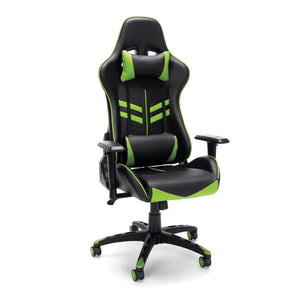 Racing Style Gaming Chair High-Quality Durable 180 Degrees Reclining For Long Hours Computer Table Use Green & Black