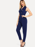 Double Button Pleated Jumpsuit