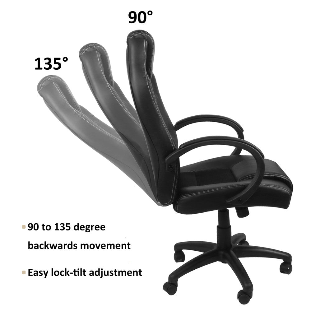Executive Office Chair For Computer Table Use With Lumbar Support And Headrest Option