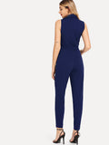 Double Button Pleated Jumpsuit
