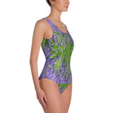 Hand Sewn The Violet Lush Greenery One Piece Full Body Swimsuit Exclusive Style