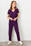 Flexible Purple Knit Pants
