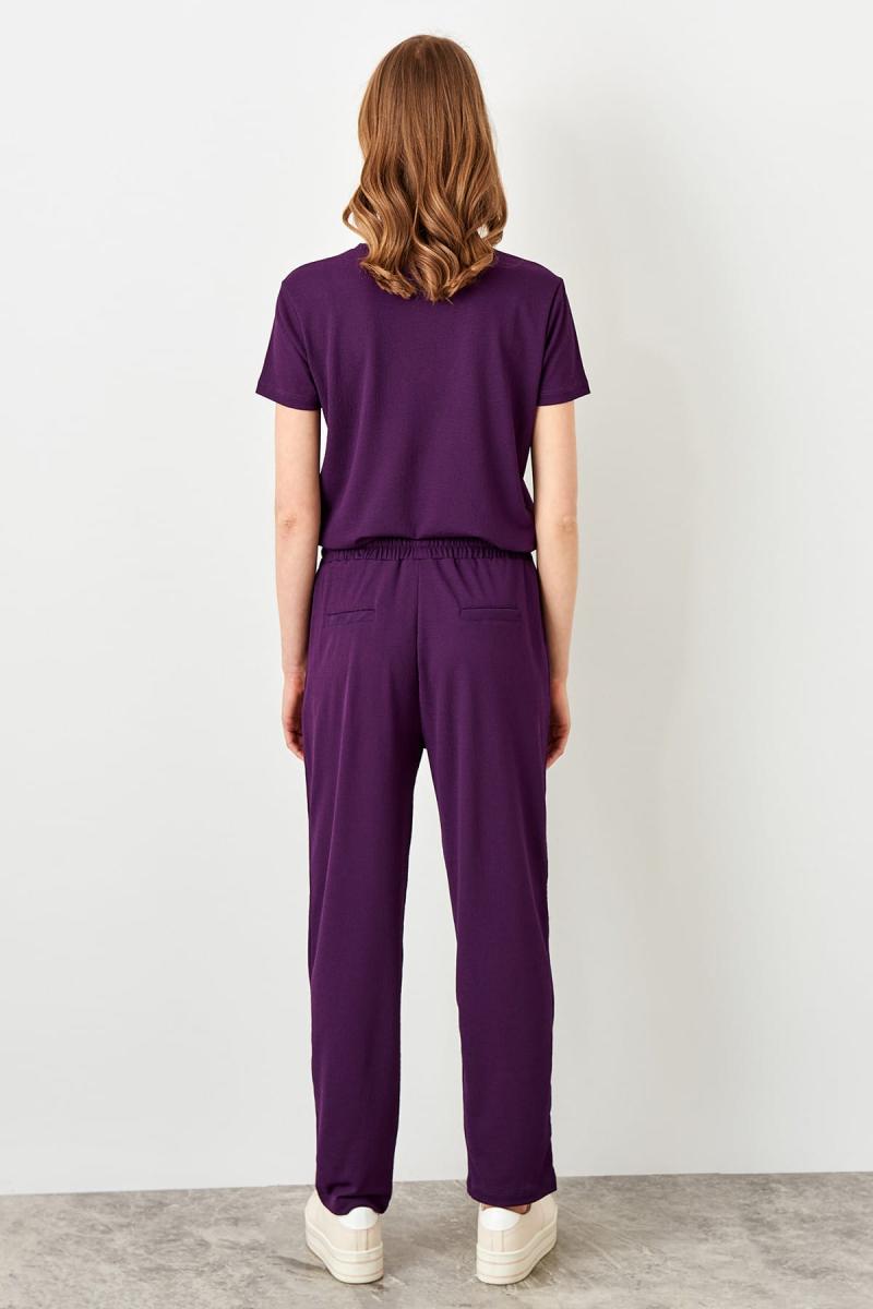 Flexible Purple Knit Pants
