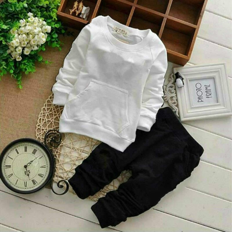 Long Sleeve Two Piece Sweatshirt For 3 Months To 24 Months Toddlers And Girls
