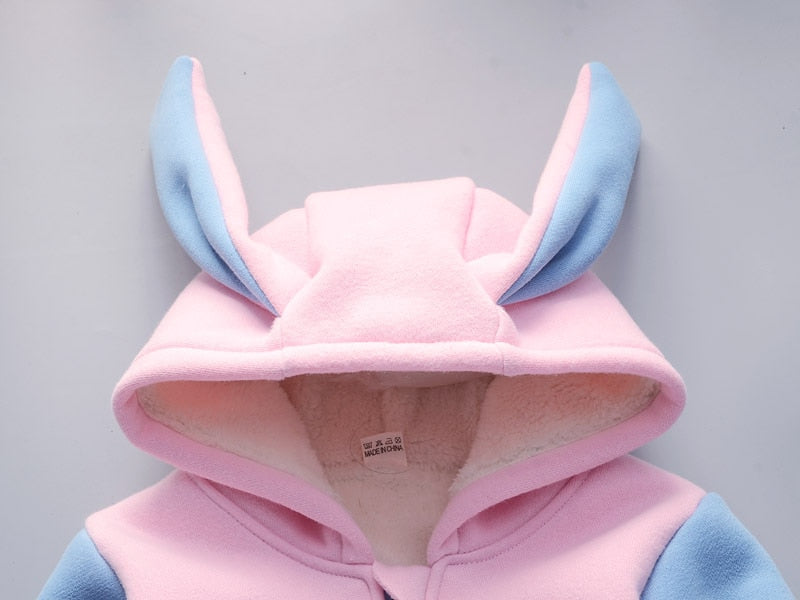Small Girls Cotton Two Piece Pink Winter Fashion And Protection