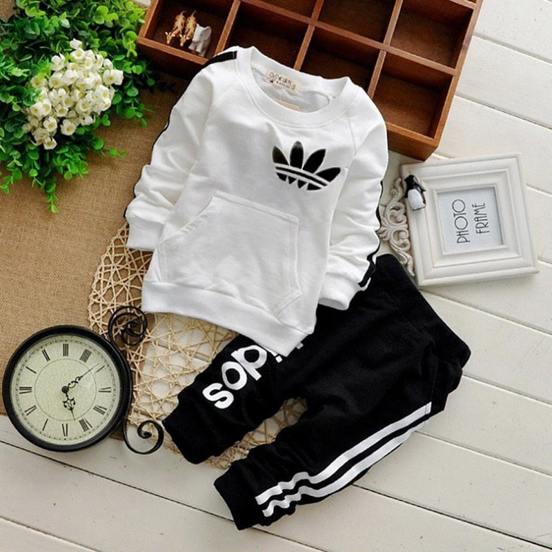 Long Sleeve Two Piece Sweatshirt For 3 Months To 24 Months Toddlers And Girls