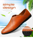 Split Leather Upper With Outsole Rubber PU Mens Casual Loafer Boat Shoe