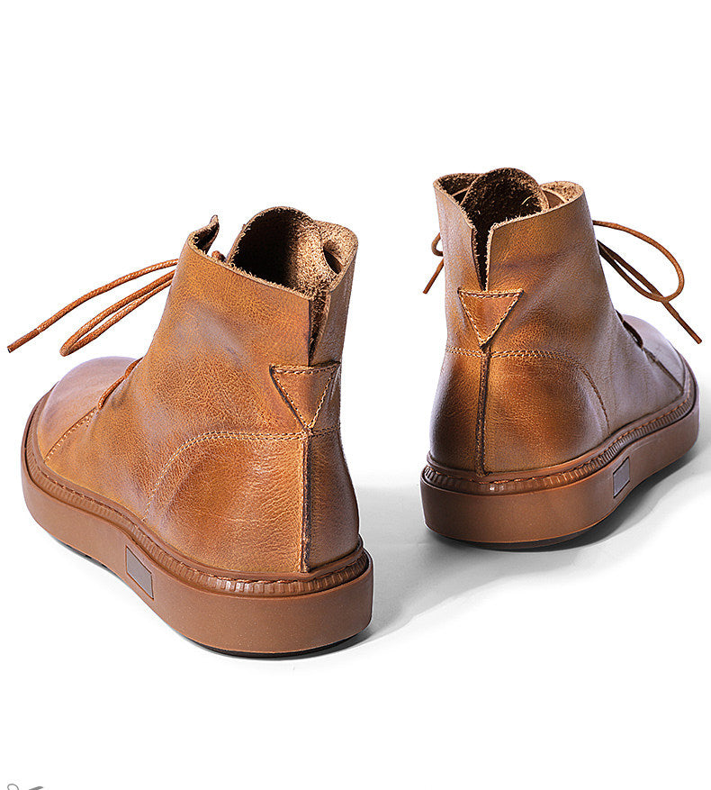 Winter Authentic Leather Lace Up Casual Trend All Season Boot