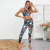 Flower Digital Printing Yoga Fitness Suits women Sports