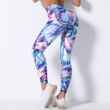 High-rise Leggings women Printed Yoga Pants Skinny Stretch Sports