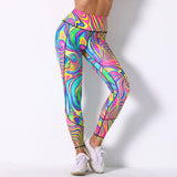 Rainbow 7-color Printed Sports Pants Colorful Printed Tights