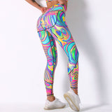 Rainbow 7-color Printed Sports Pants Colorful Printed Tights