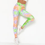 Colorful Printed Yoga Leggings Women Cross Belt Fitness