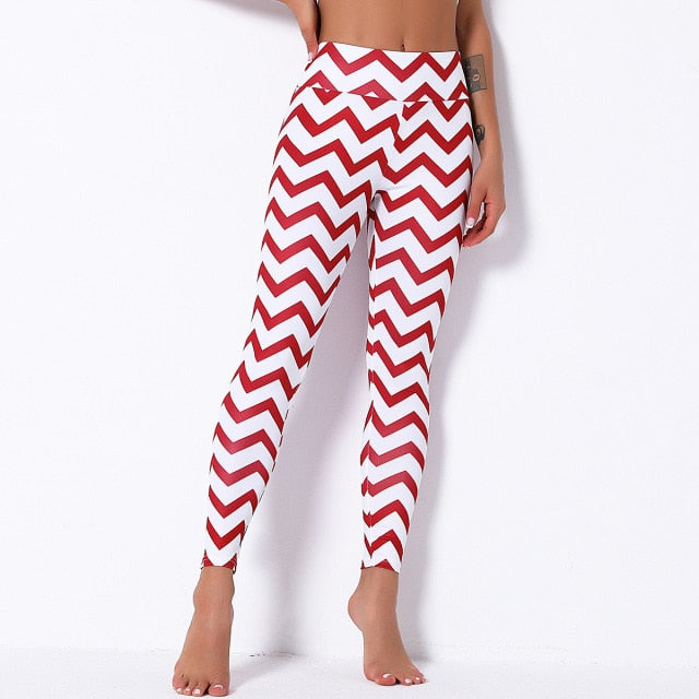 Christmas Pattern Printed Yoga Leggings  For Women