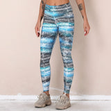 Purple White stripe printing sport Leggings Women's