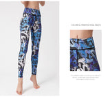 Printed yoga women stretch high waist running sports yoga