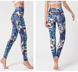 Printed yoga women stretch high waist running sports yoga
