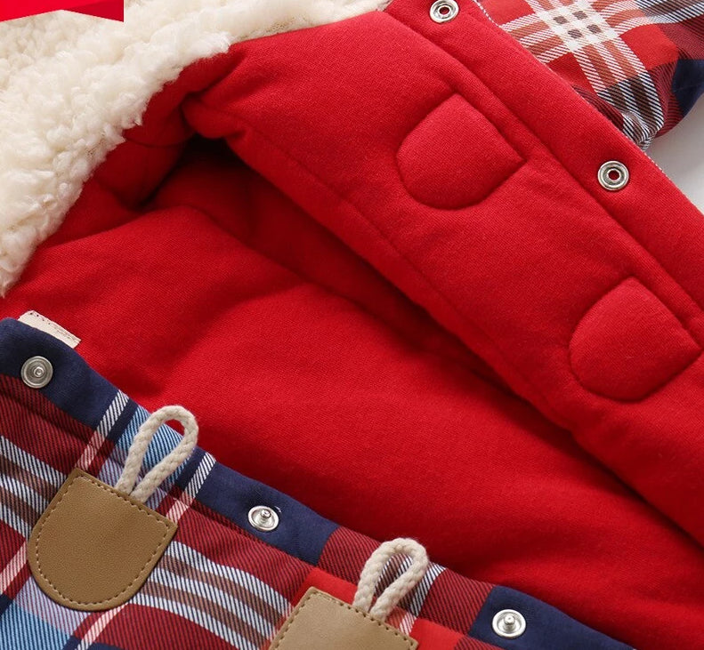 Winter And Christmas Unisex Baby Thickening Quality Cotton Made Jumpsuit