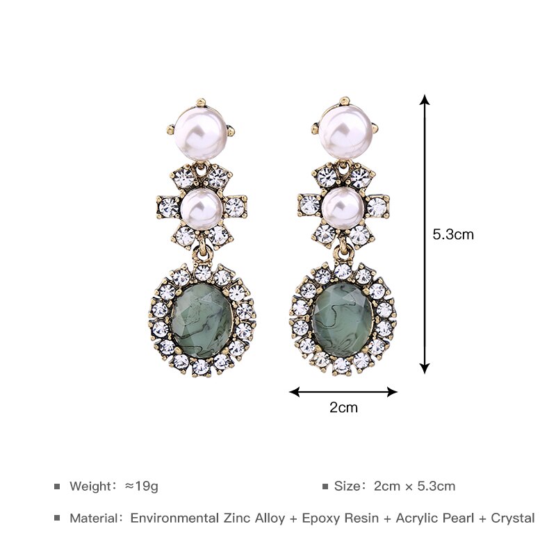 Crystal Imitation Geometric Pearls Vintage Earring