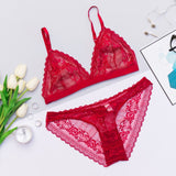 Ultra Thin Ladies Wire Free Lingerie and Bra Set