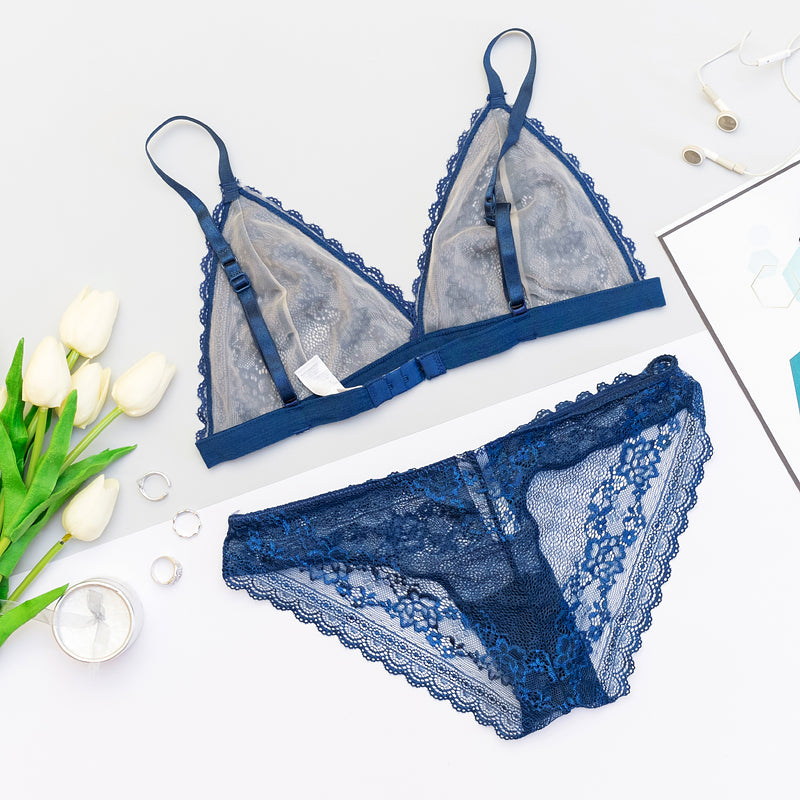 Ultra Thin Ladies Wire Free Lingerie and Bra Set