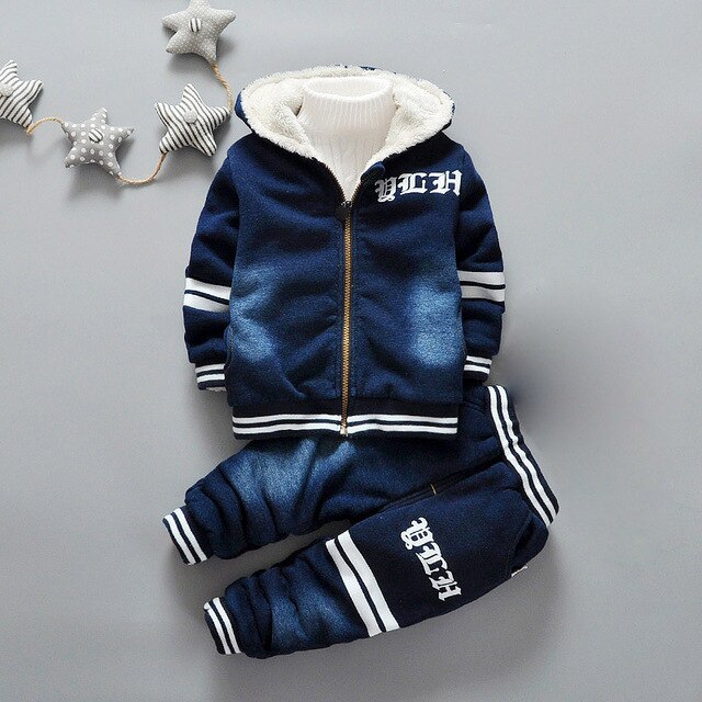 2 Year To 5 Year Boys Winter Warmer Full Body Denim Outfits Tracksuit